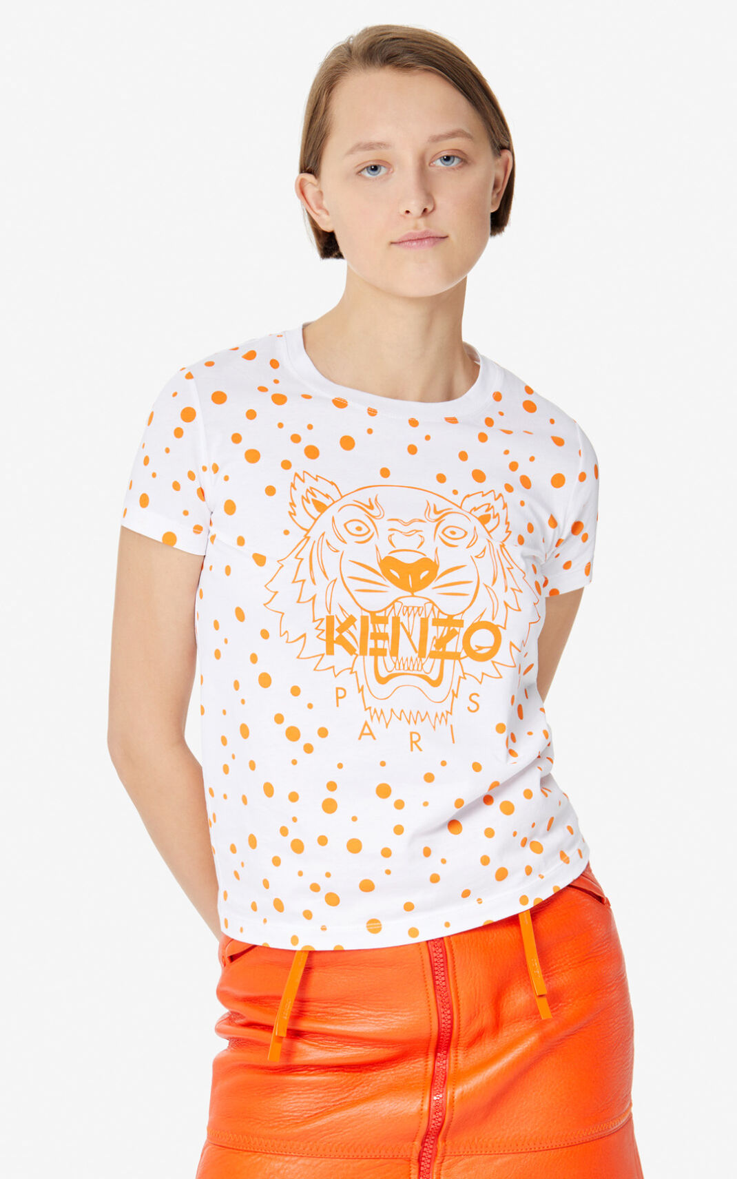 Kenzo Dots Tiger T Shirt Dam | 73069-LCZB